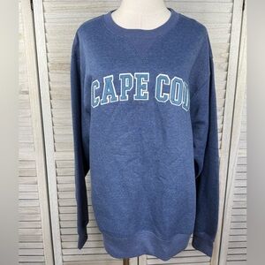 CUFFY'S OF CAPE COD Men's Crewneck Sweatshirt Heather Blue/Teal Blue-Medium